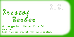 kristof werber business card